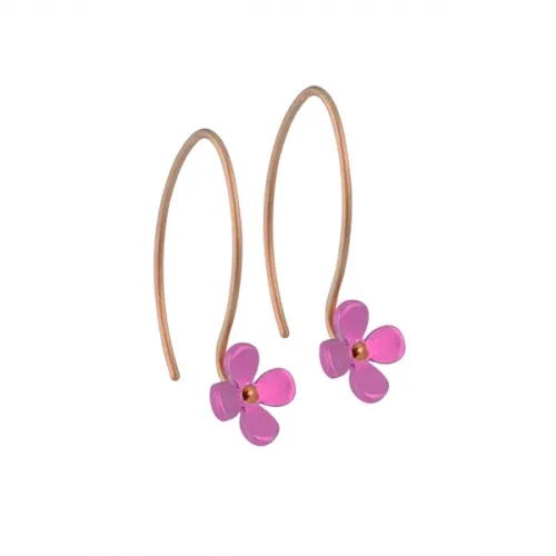 Small Four Petal Pink Flower Hook Drops